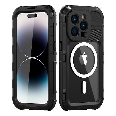 #ad Magnetic IP68 Life Waterproof Aluminum Alloy Case Cover for iPhone 15 14 Pro Max $33.99