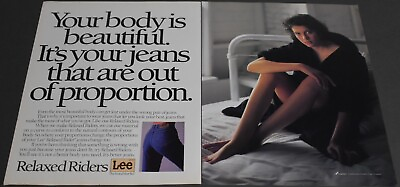 #ad 1987 Print Ad Sexy Lee Jeans Body is Beautiful Lady Fashion Clothing Style art $10.98