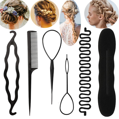 #ad Hair French braid tool hair braiding tools hair styling accessories 6 piece $7.00
