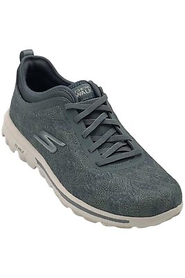 #ad Skechers GOWalk Vegan Washable Travel Lace Sneakers Cyprus Charcoal $34.99