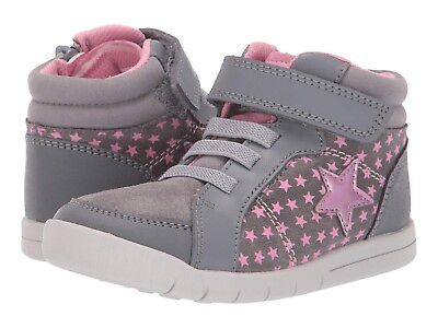#ad Clarks Kids Emery Beat Baby Girls Grey Leather Shoes Toddlers 26144057 $59.95