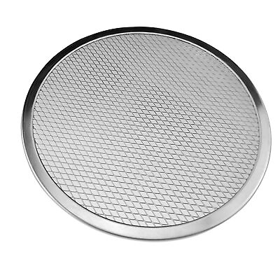 #ad Pizza Baking Tray Heat resistant Round Round Baking Mesh Pan Silver $10.38