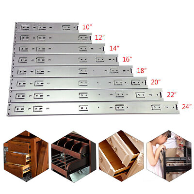 #ad 1 5 10 Pair 10quot; 24quot; Heavy Duty Full Extension Ball Bearing Drawer Slides Rail $85.69