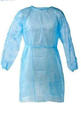 #ad Disposable Isolation Gowns Blue With Elastic Cuff Dental Medical 10 50 100 PACK $82.40