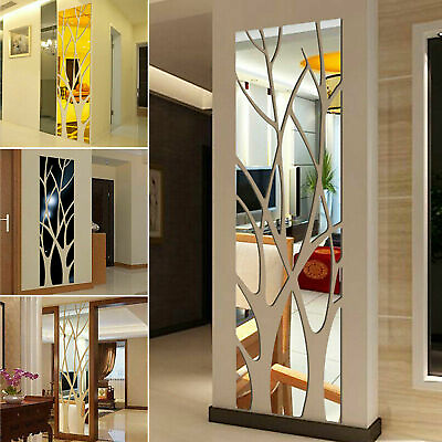 #ad 3D Mirror Tree Art Removable Wall Sticker Acrylic Mural Decal Home Room Decor US $22.61