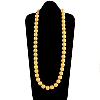 #ad 10mm Gold Matte Rounds Balls Bead Gold Plated Statement Hook Link Chain Necklace $12.99