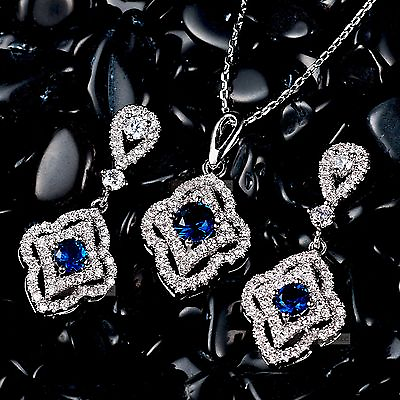 #ad 18k gold plated made with SWAROVSKI crystal pendant earrings necklace set AU $45.99