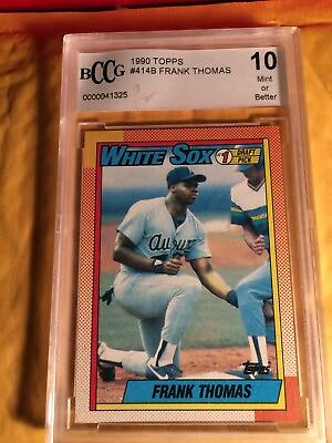 #ad 1990 Topps #414B Frank Thomas BCCG 10 Mint Rookie Card. $53.95
