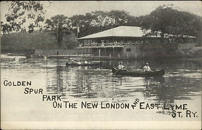 #ad Golden Spur Park New London amp; East Lyme St. Ry c1910 Postcard $3.45