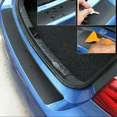 #ad Car Bumper Protector Guard Trim Cover Sill 3D Carbon Fiber Protect Sticker Black AU $6.18