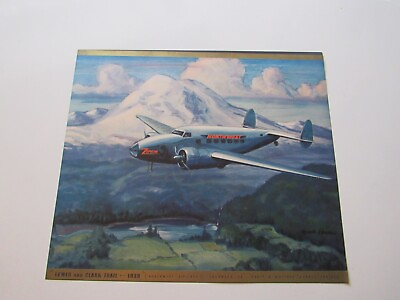 #ad Vintage 1940#x27;s Charles H. Hubbell Lithograph Print Northwest Airlines LEWIS CLAR $49.99