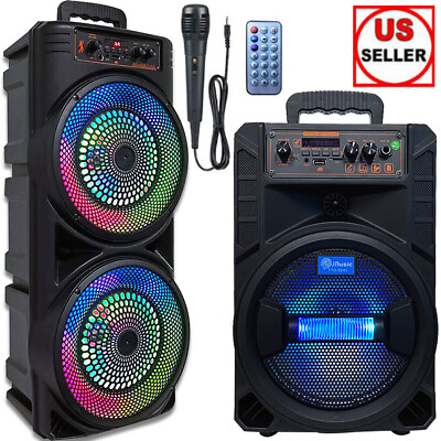 #ad #ad 5000W Portable Bluetooth Speaker Sub woofer Heavy Bass Sound System PartyRemote $35.95