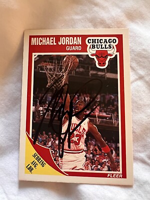 #ad Signed Authentic Michael Jordan Chicago Bulls Fleer Card $6000.00