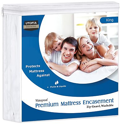 #ad Premium Mattress Zippered Encasement Waterproof Cover Utopia Bedding 10quot; Deep $189.99