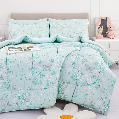 #ad Twin Butterfly Comforter Set for Girls Kids Brushed Microfiber Twin Bedding Se $58.99