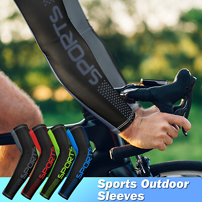 #ad 1 5Pair Summer UV Sun Protection Arm Cover Outdoor Cycling Sunscreen Ice Sleeves $14.99