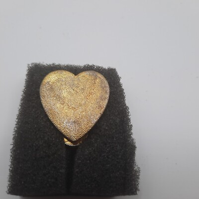 #ad Gold Tone Heart Love Lapel Pin Screw $4.00
