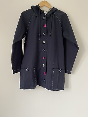 #ad Mistral Coat Splash Splash Navy Size 12 Shower Res Button Up Hooded Size 12 BNWT GBP 59.99