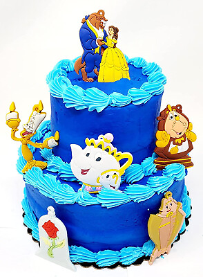 #ad Beauty and the Beast Cake Topper Featuring Belle Beast Mrs Potts Lumiere and $24.99