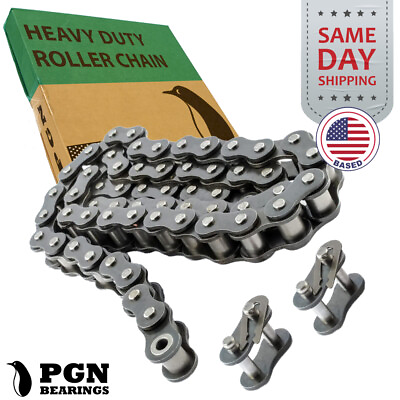 #ad #50H Heavy Duty Roller Chain x 10 feet 2 Connecting Links Same Day Shipping $31.45