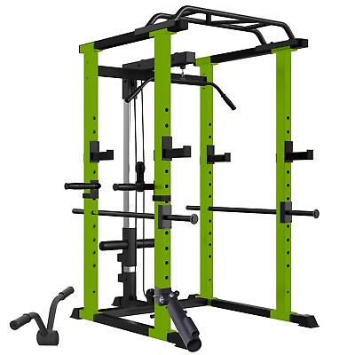 #ad IFAST Squat Power Cage Squat Rack Stands 1000 Pound Gym Exercise Olympic Green $413.99