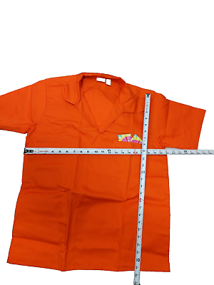 #ad Authentic Shirt Jail Inmate Prison w PocketCollar. Halloween Theater Costume 3X $10.61