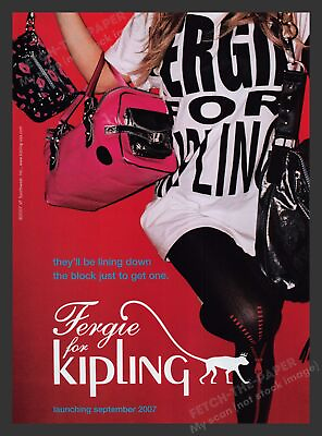 #ad Kipling 2000s Print Advertisement Ad 2007 Fergie Clothing Style $10.99