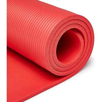 #ad Amazon Basics 1 2 Inch Extra Thick Exercise Yoga Mat W Carrying Strap Red $21.90