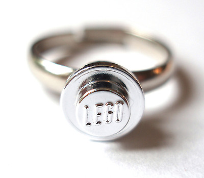 #ad Ring Handmade with Chrome Silver LEGO Stud Engagement Wedding fiance proposal GBP 14.95