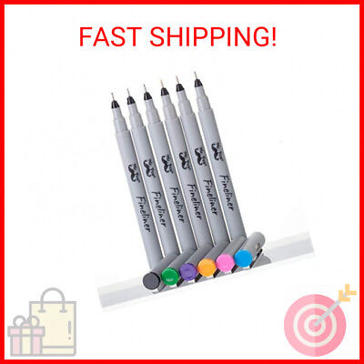#ad Mr. Pen Fineliner Pens 0.2 mm 6 Pack Ultra Fine No Bleed Bible Pens Assor $8.46