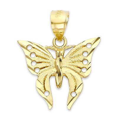 #ad Solid Gold Butterfly Pendant in 10 or 14k Cute Butterfly Necklace For Women $151.19
