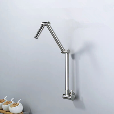 #ad Single Lever Rotate Folding Spout Bathroom Kitchen Faucet Wall Mount Cold Water $101.19