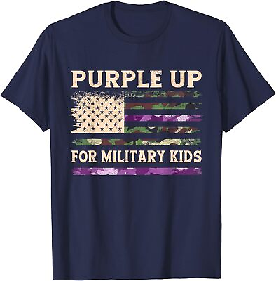 #ad Purple Up For Military Kids Military Child Month USA Unisex T Shirt $18.99