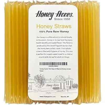 #ad Honey Acres#x27; Raw Unfiltered Honey Straws USA Honey Sticks Clover 50 Count $15.80