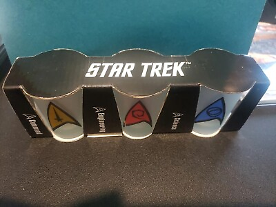 #ad Lot of 3 Star Trek The Experience #x27;2003#x27; Frosted Shot Glasses w Color Class New $145.00