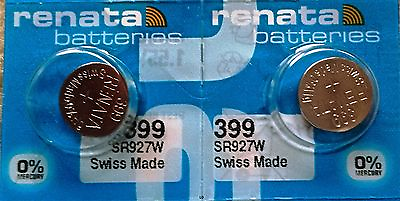 #ad 399 RENATA SR927W 2piece Watch Battery Authorized Seller Free Shipping $2.99