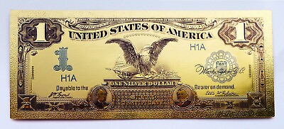 #ad Black Eagle Dollar Gold Foil Bank Note Brand New Must See $5.00