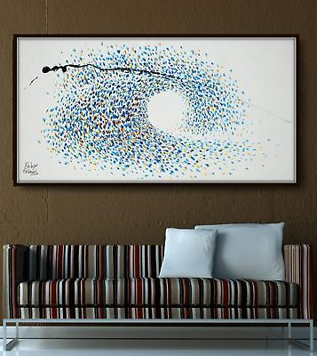 #ad Abstract Painting 55quot; Wave painting Original handmade warm and cold colors $570.00