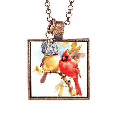 #ad Cardinal Necklace 24 in Copper Plated Steel Chain amp; Copper Plated Pewter Bezel $24.95