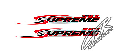 #ad SKY SUPREME RED Ski Boat Trailer Vinyl Decals 26quot; Sticker Set of 2 Glossy $32.85