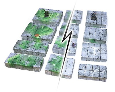 #ad Mossy Reversible Dungeon Tiles Set Dungeons and Dragons Wargame Terrain 25mm rpg $28.98