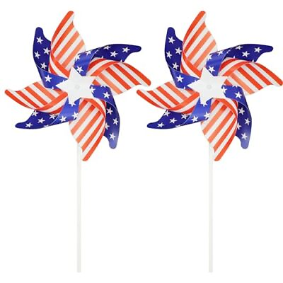 #ad American Flag Patriotic Pinwheels July of 4th Party US Stars and Stripes $10.31