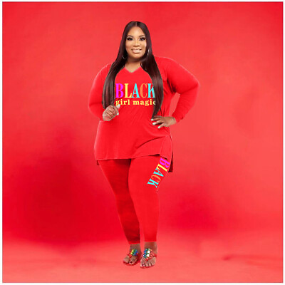 #ad Women#x27;s Plus Size Sports And Leisure Printed Two piece Suit $32.38