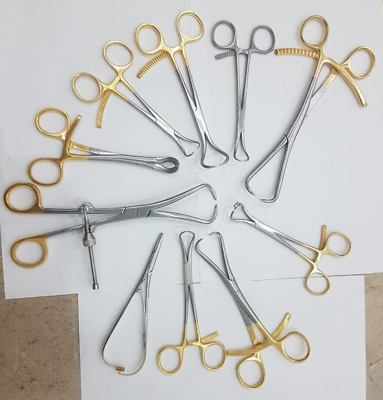 #ad Gold Bone Reduction Forceps: 10 Piece Orthopedic Surgical Instrument Set New $199.90