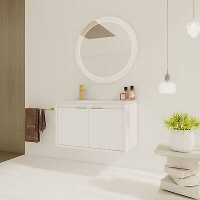 #ad 30quot;Wall Mounted Bathroom Vanity With Sink Soft Close Doors For Small Bathroom $552.90