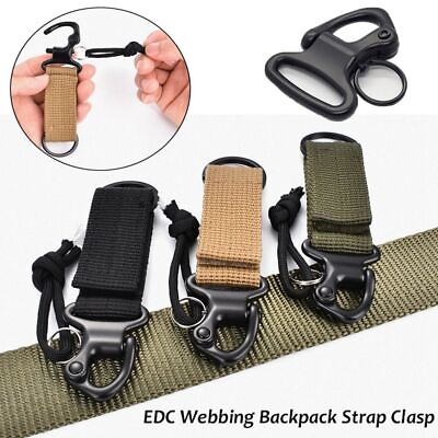 #ad Attach Belt Clip Outdoor EDC Clasp Webbing Backpack Strap Tactical Holder Hooks $5.99