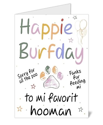 #ad 🐕‍🦺 FUNNY HAPPY BIRTHDAY Card Mom Dad Wife Husband Friend From PET Dog Cat $6.99
