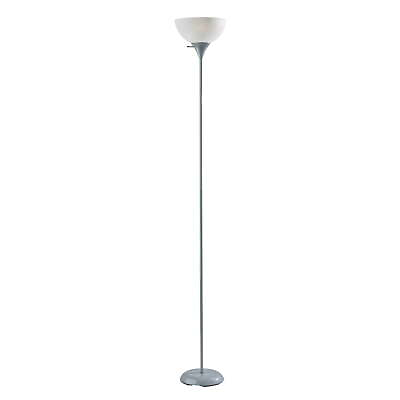 #ad #ad 71quot; Floor Lamp w Shade Silver Plastic Modern Home Office Any Room NO Bulb $10.79