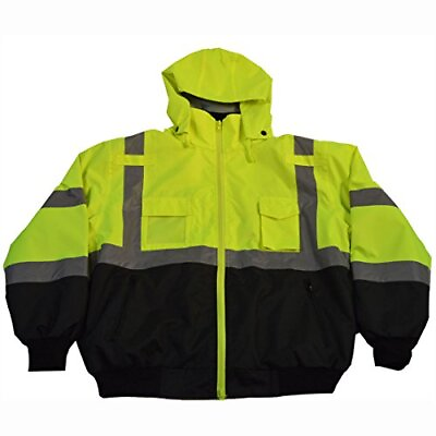 #ad LBBJ C3 L ANSI Class 3 Waterproof Bomber with Removable Fleece Liner Jacket L... $75.37