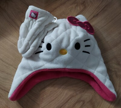 #ad HELLO KITTY SIZE TODDLER HAT AND MITTENS FOR GIRLS SIZE 2T 5T NWT $9.99